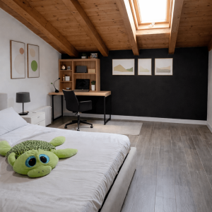 Le immagini presentano un allestimento di home staging virtuale.