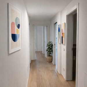 Le immagini presentano un allestimento di home staging virtuale.